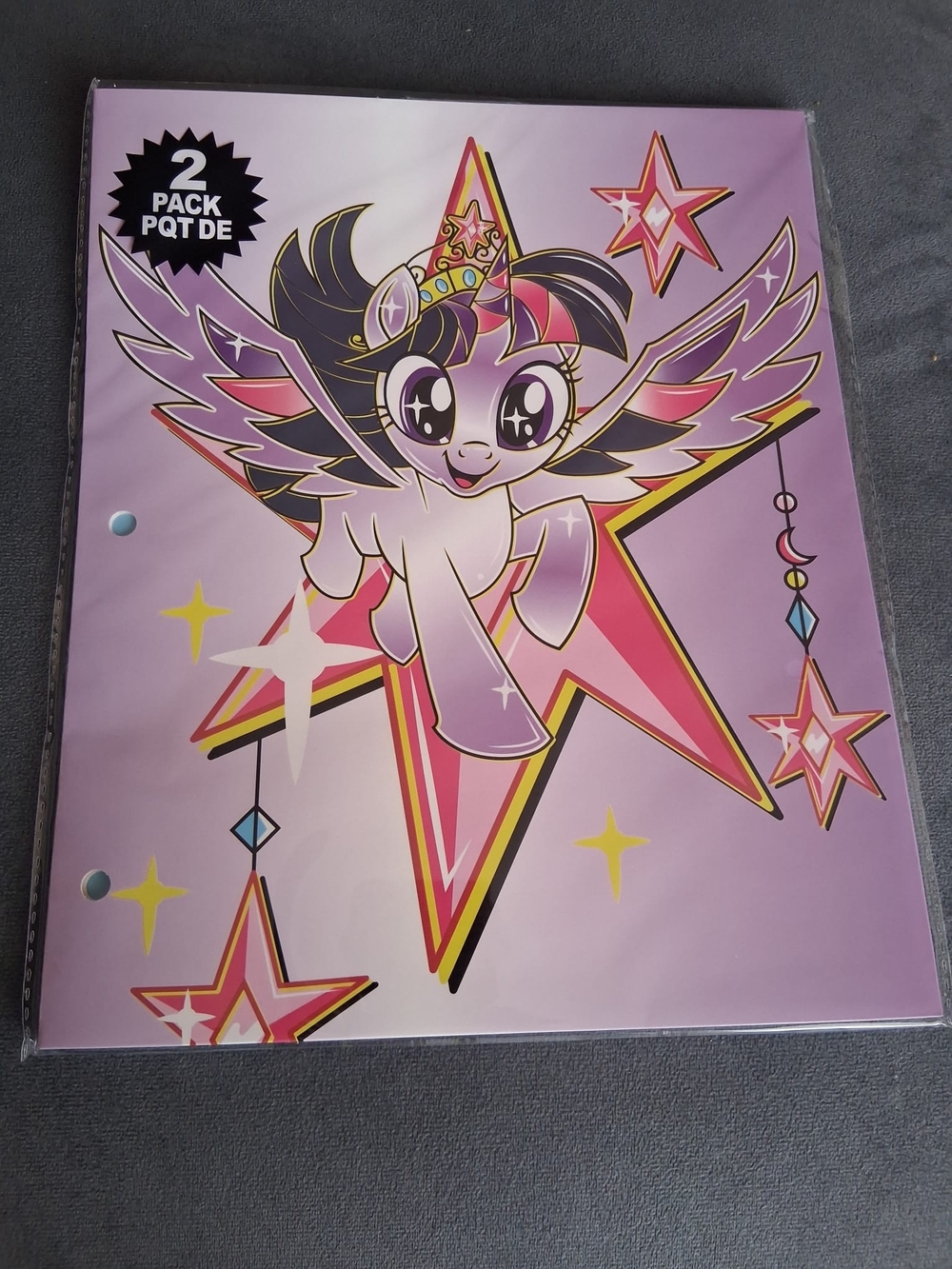 My Little Pony Purple Pink Yellow Star Pegasus Binder Art